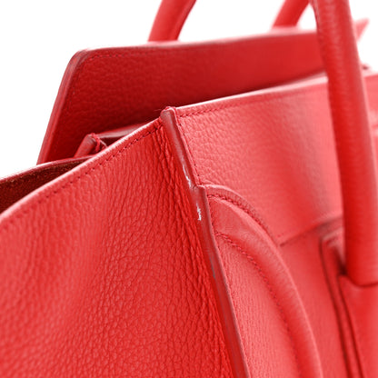 Celine Drummed Calfskin Mini Luggage Coquelicot 15 of 15