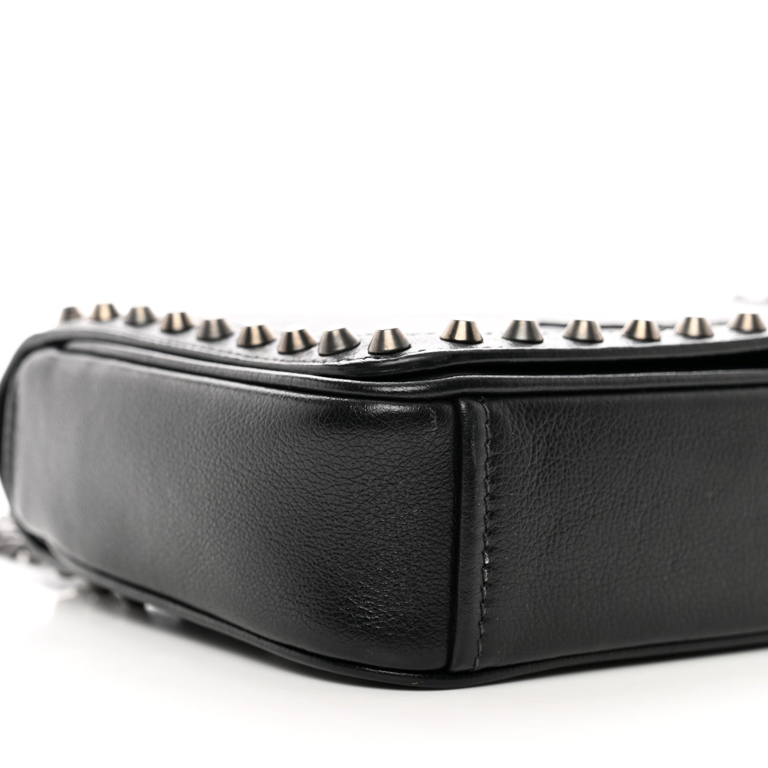 Prada Glace Calfskin Studded Crossbody Black 8 of 10