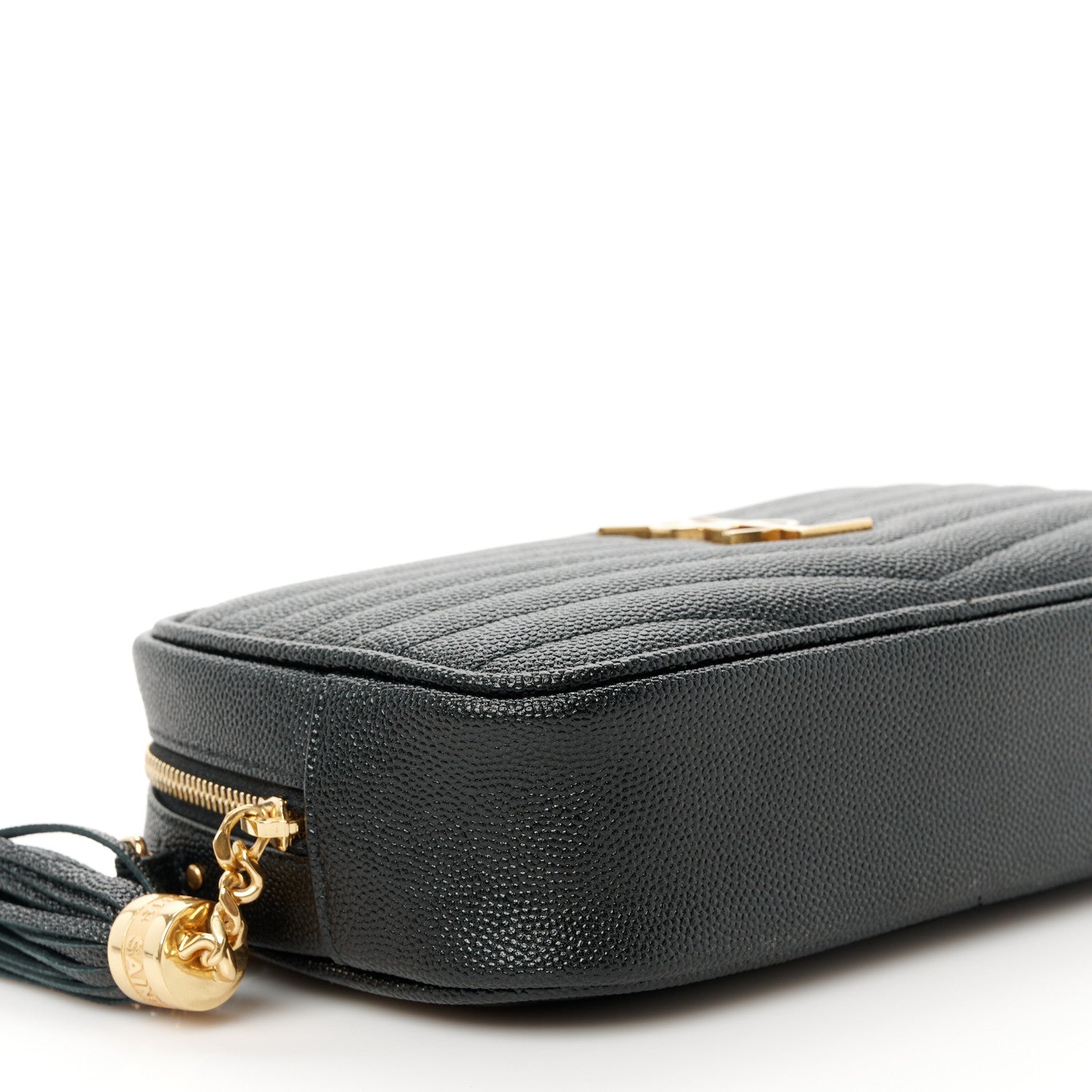 Saint Laurent Grain De Poudre Matelasse Monogram Mini Lou Camera Bag Black 9 of 10