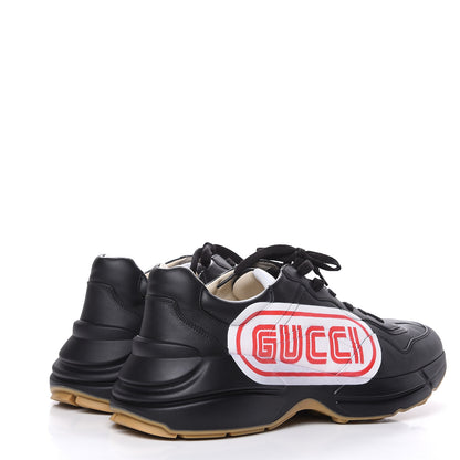 Gucci X SEGA Calfskin Logo Mens Rhyton Sneakers 13 Black 4 of 8