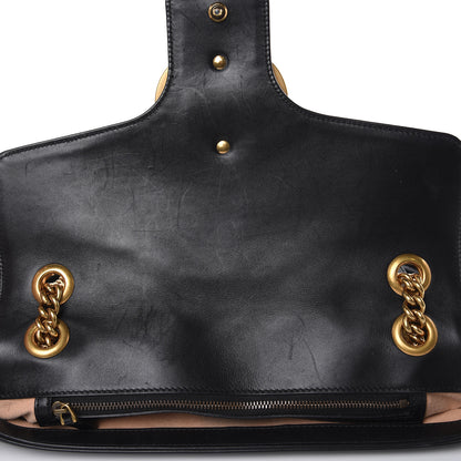 Gucci Calfskin Matelasse Medium GG Marmont Shoulder Bag Black 16 of 17