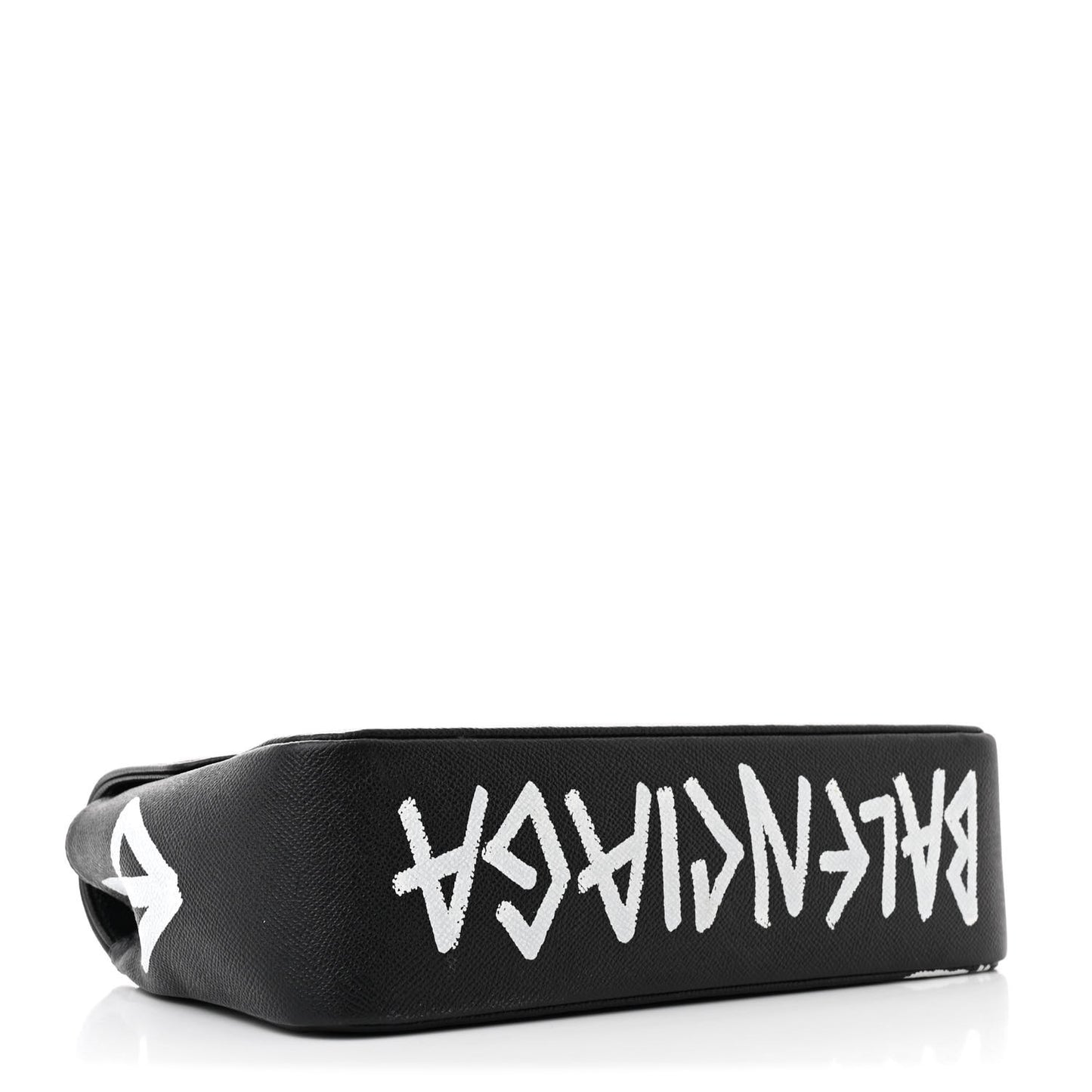 Grained Calfskin Graffiti M BB Round Shoulder Bag Black