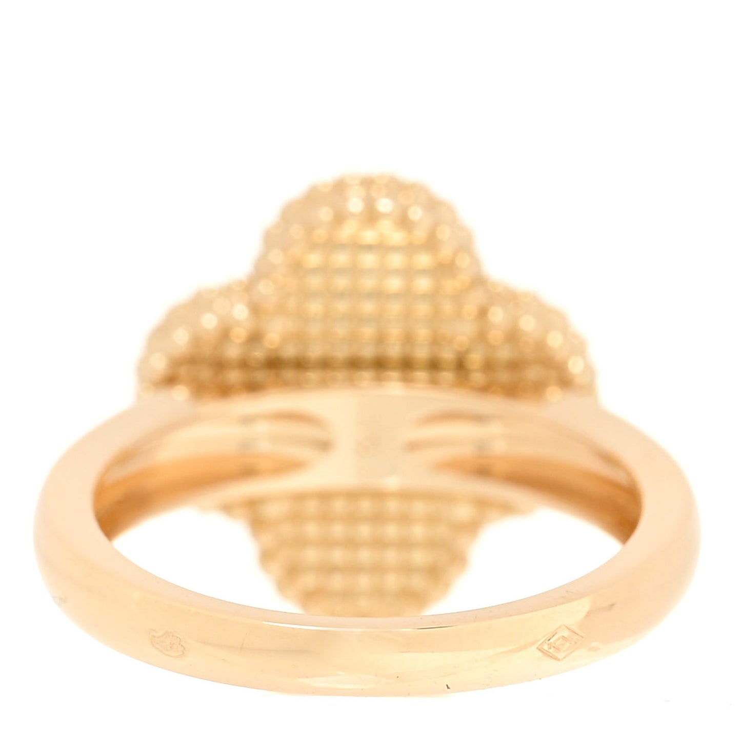 18K Yellow Gold Black Onyx Diamond Vintage Alhambra Ring 53 6.25