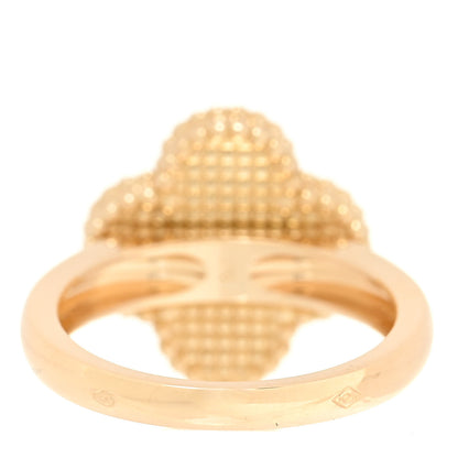 Van Cleef & Arpels 18K Yellow Gold Black Onyx Diamond Vintage Alhambra Ring 53 6.25 3 of 5