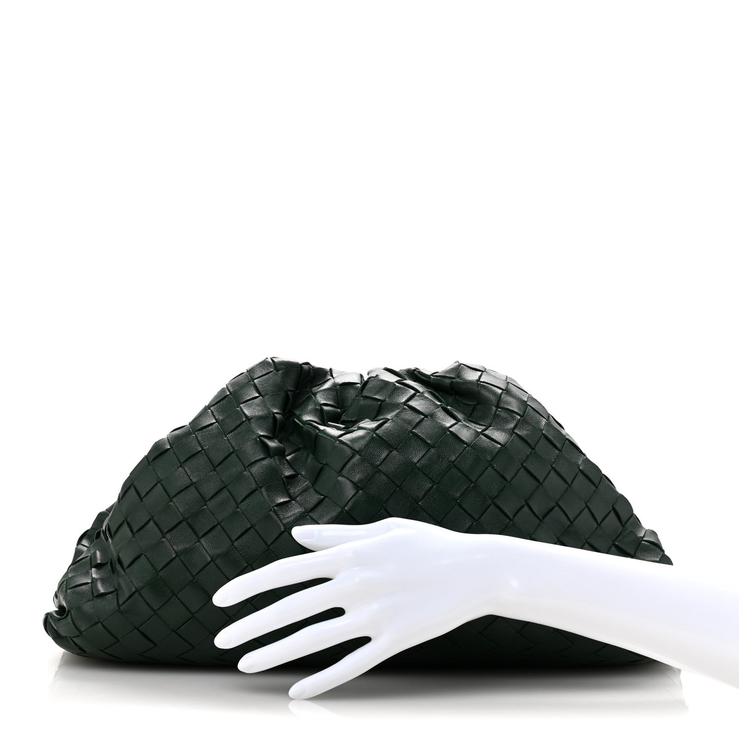 Bottega Veneta Nappa Maxi Intrecciato The Pouch Oversized Clutch Raintree 2 of 14