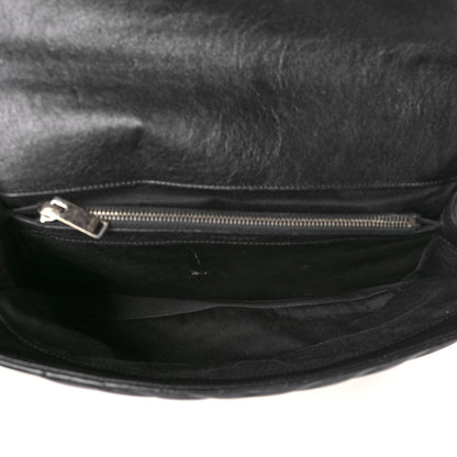Saint Laurent Sheepskin Matelasse Chevron Monogram Large College Satchel Black 5 of 11