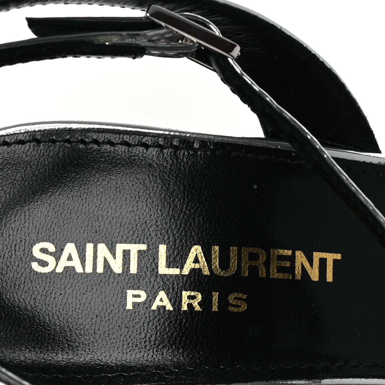 Saint Laurent Metallic Patent Sexy 95 Tanouk Platform Sandals 37 Argento 9 of 13