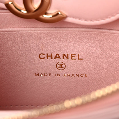 Chanel Lambskin Quilted CC Pouch Wristlet Pink 6 of 10