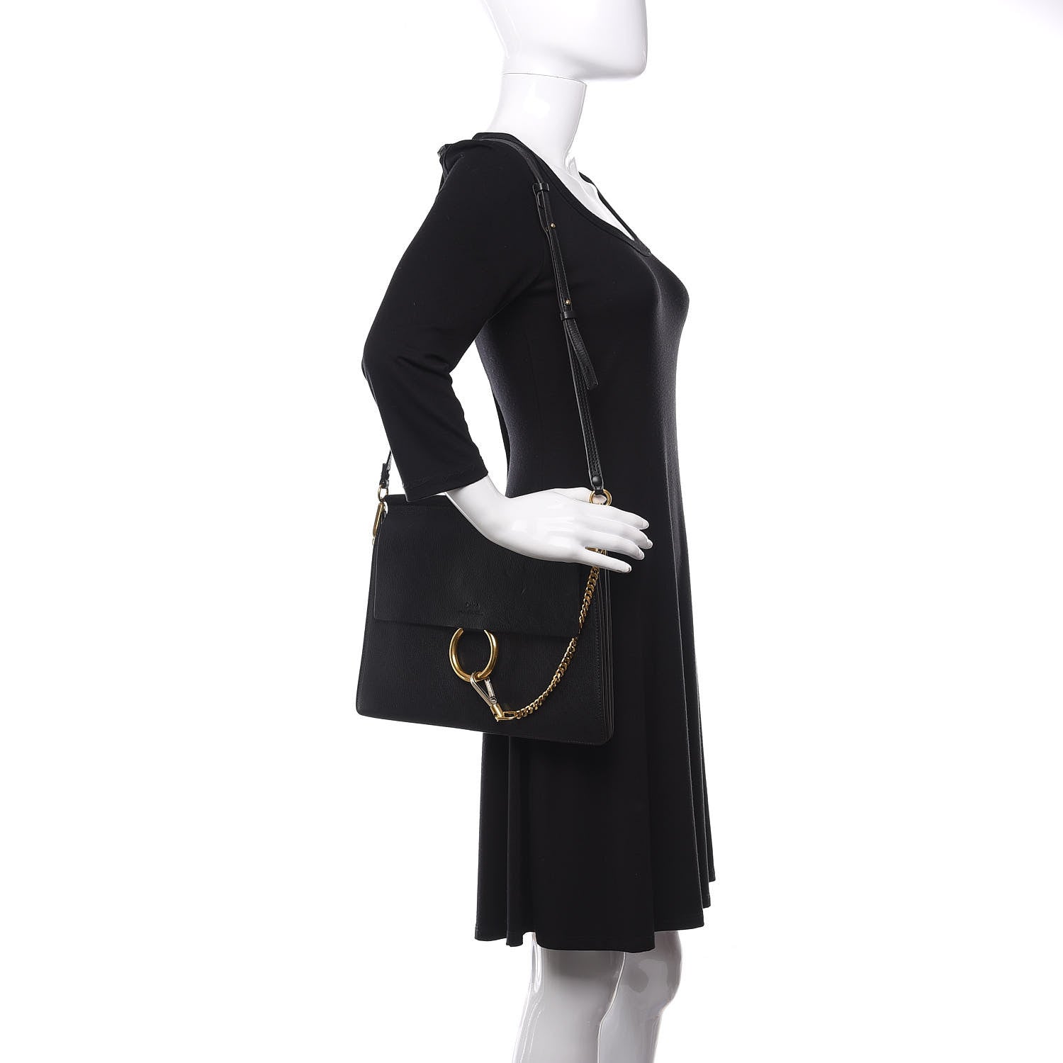 Chloe Goatskin Medium Faye Shoulder Bag Black 2 of 9