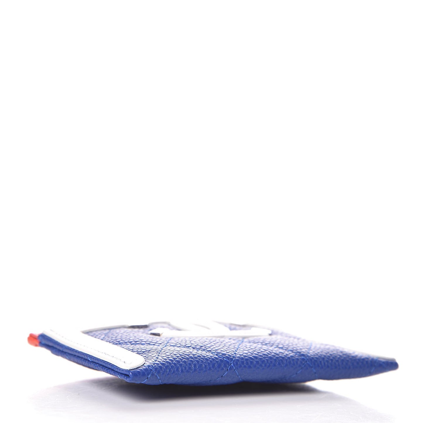 Caviar Quilted Filigree Card Holder Blue White Red
