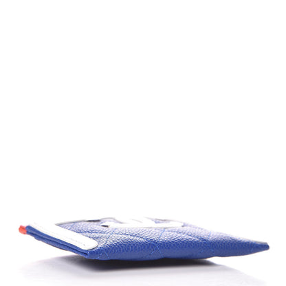 Chanel Caviar Quilted Filigree Card Holder Blue White Red 4 of 9