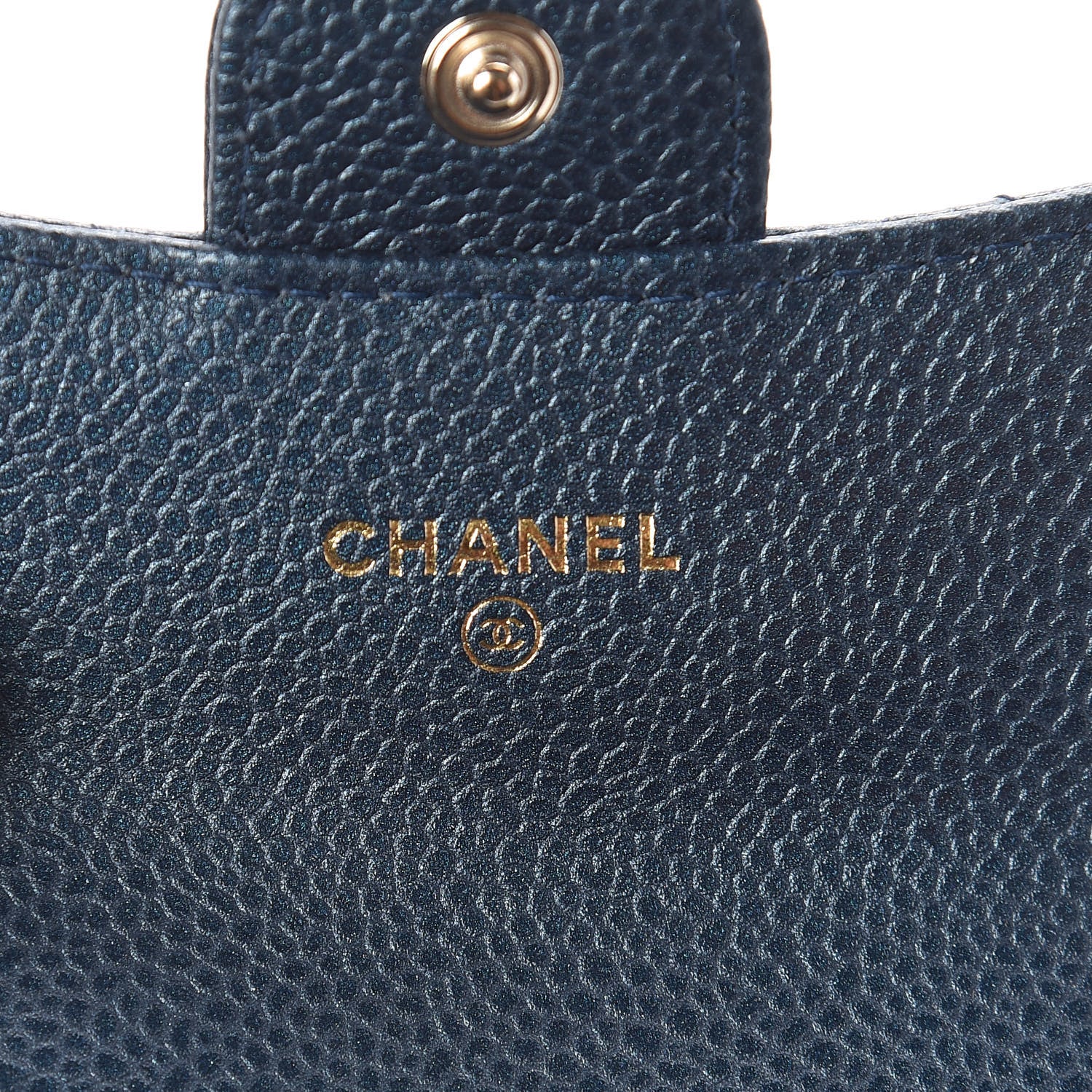 Chanel Iridescent Caviar Quilted Flap Card Holder Dark Blue 7 of 8