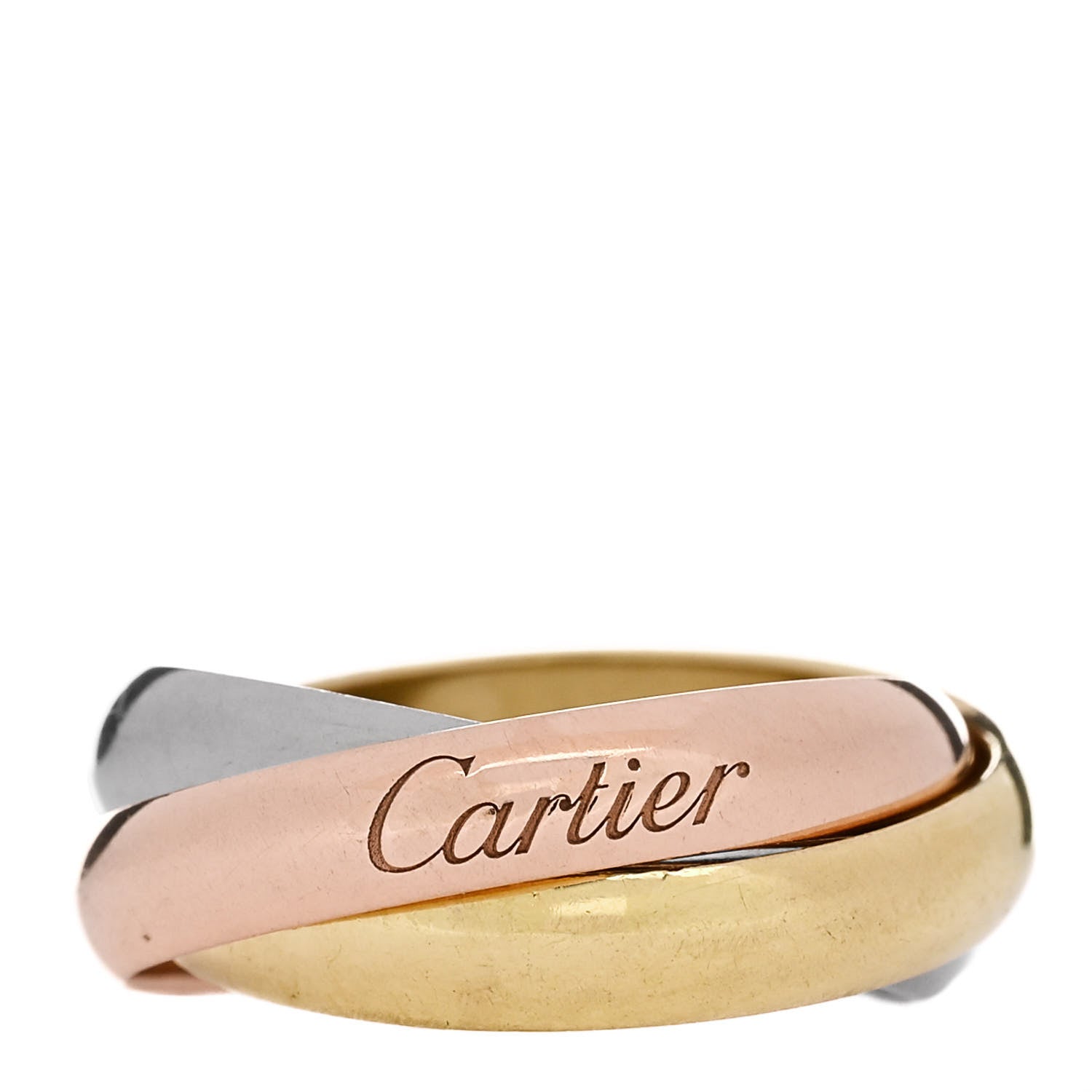 Cartier 18K Pink Yellow White Gold Classic Trinity Ring 52 6 1 of 5