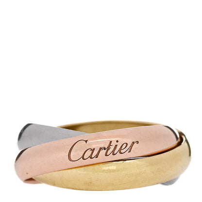 Cartier 18K Pink Yellow White Gold Classic Trinity Ring 52 6 1 of 5