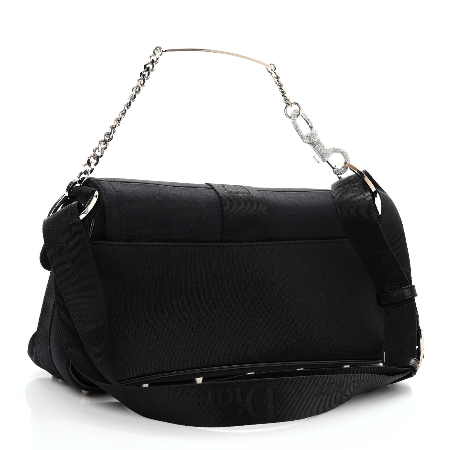 Christian Dior Silk Jersey Crystal Hardcore Clutch Black 3 of 12