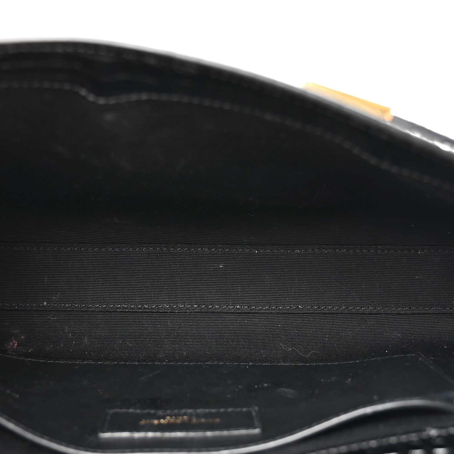 Saint Laurent Shiny Calfskin Crocodile Embossed Small Manhattan Baguette Black 5 of 12