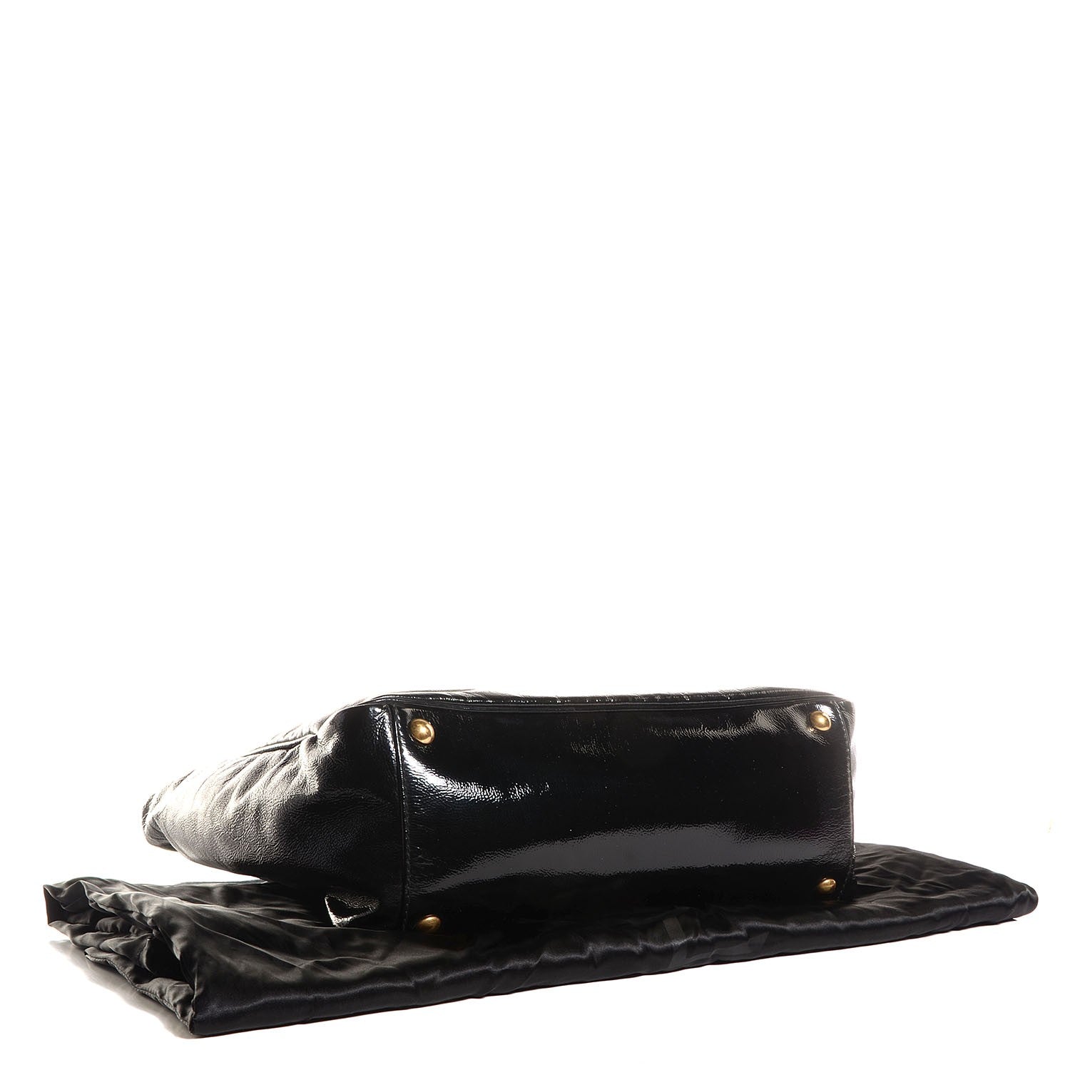 Saint Laurent Patent Medium Y-Mail Tote Black 4 of 7