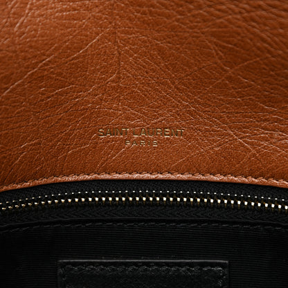 Saint Laurent Crinkled Calfskin Matelasse Monogram Medium Niki Chain Satchel Caramel 6 of 12
