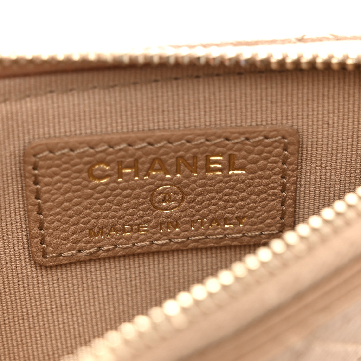 Chanel Caviar Quilted Flap Zip Card Holder Dark Beige 6 of 11