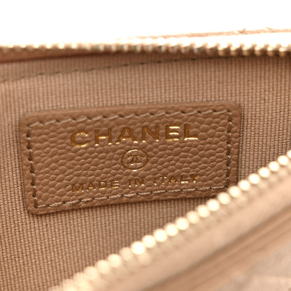 Chanel Caviar Quilted Flap Zip Card Holder Dark Beige 6 of 11