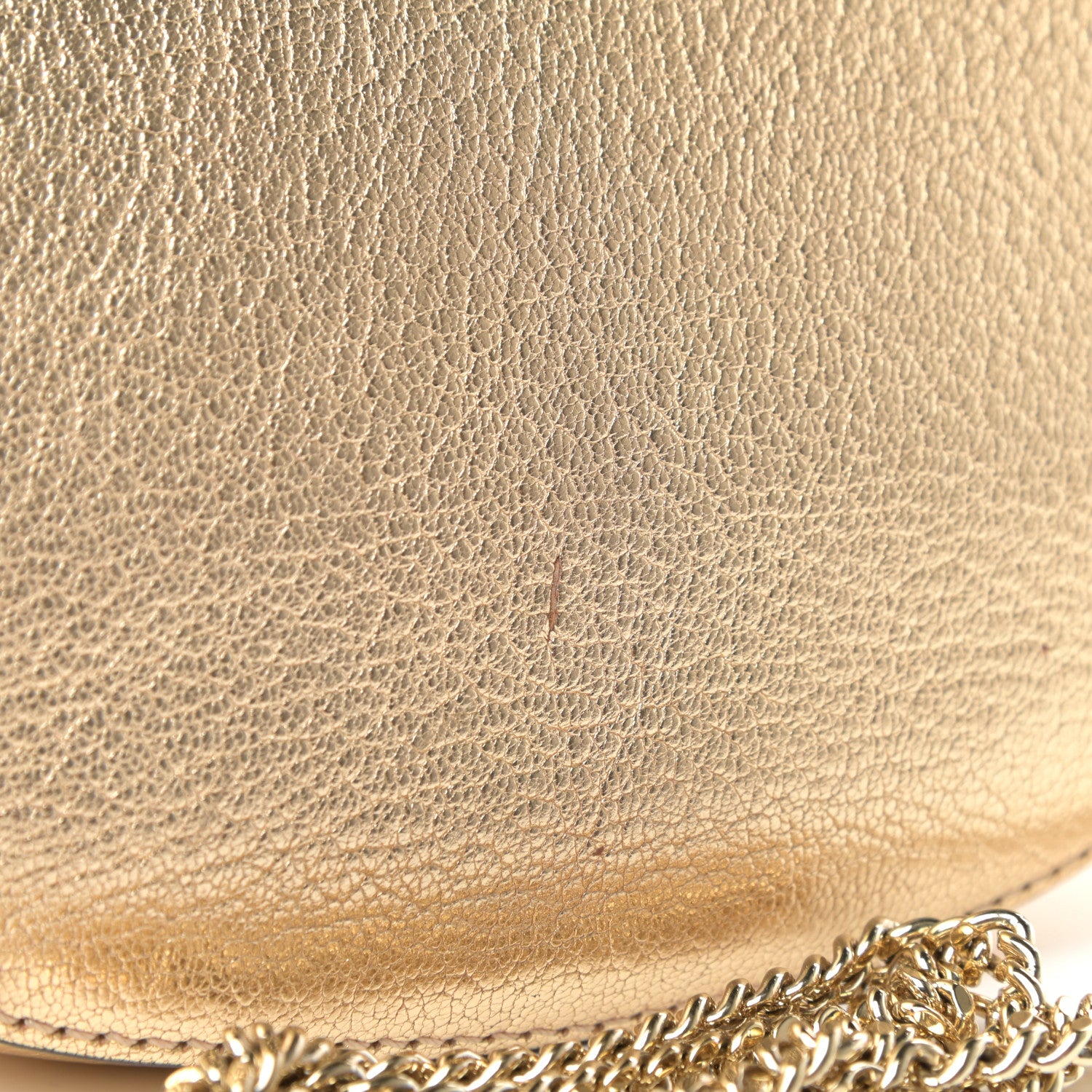Chloe Metallic Goatskin Mini Drew Shoulder Bag Pale Gold 9 of 10