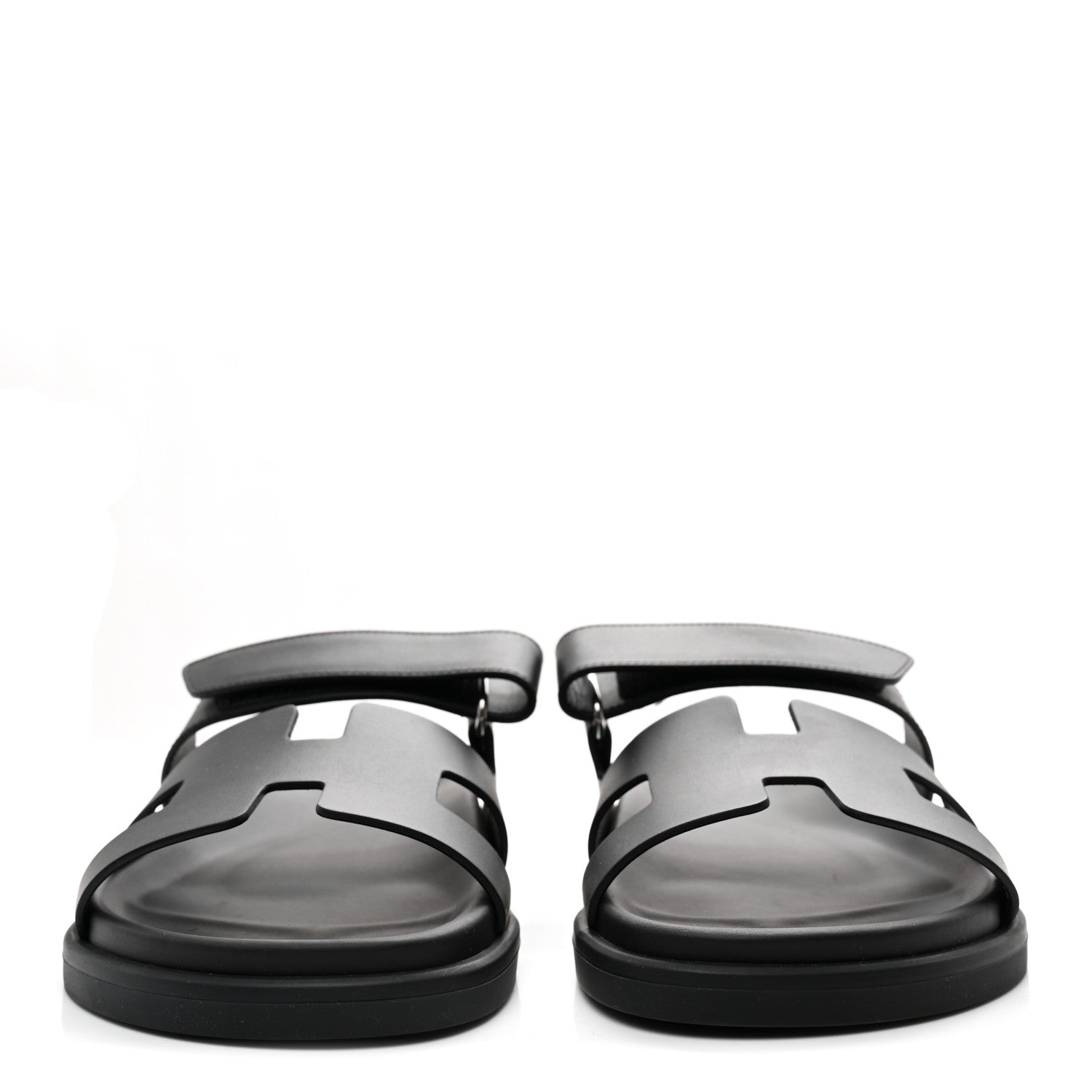 Hermes Calfskin Womens Chypre Sandals 38 Black 3 of 10