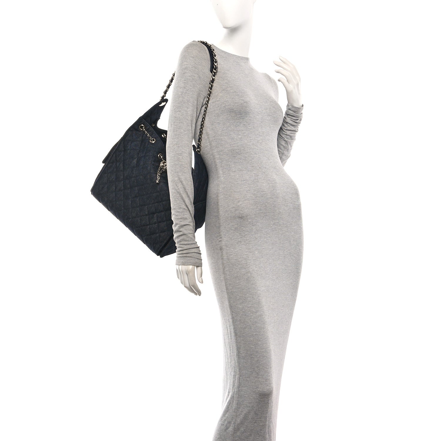 Chanel Denim Quilted Medium Chanel 25 Handbag Dark Blue 2 of 12