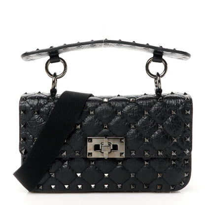 Valentino Garavani Lambskin Small Rockstud Spike Shoulder Bag Black 1 of 10