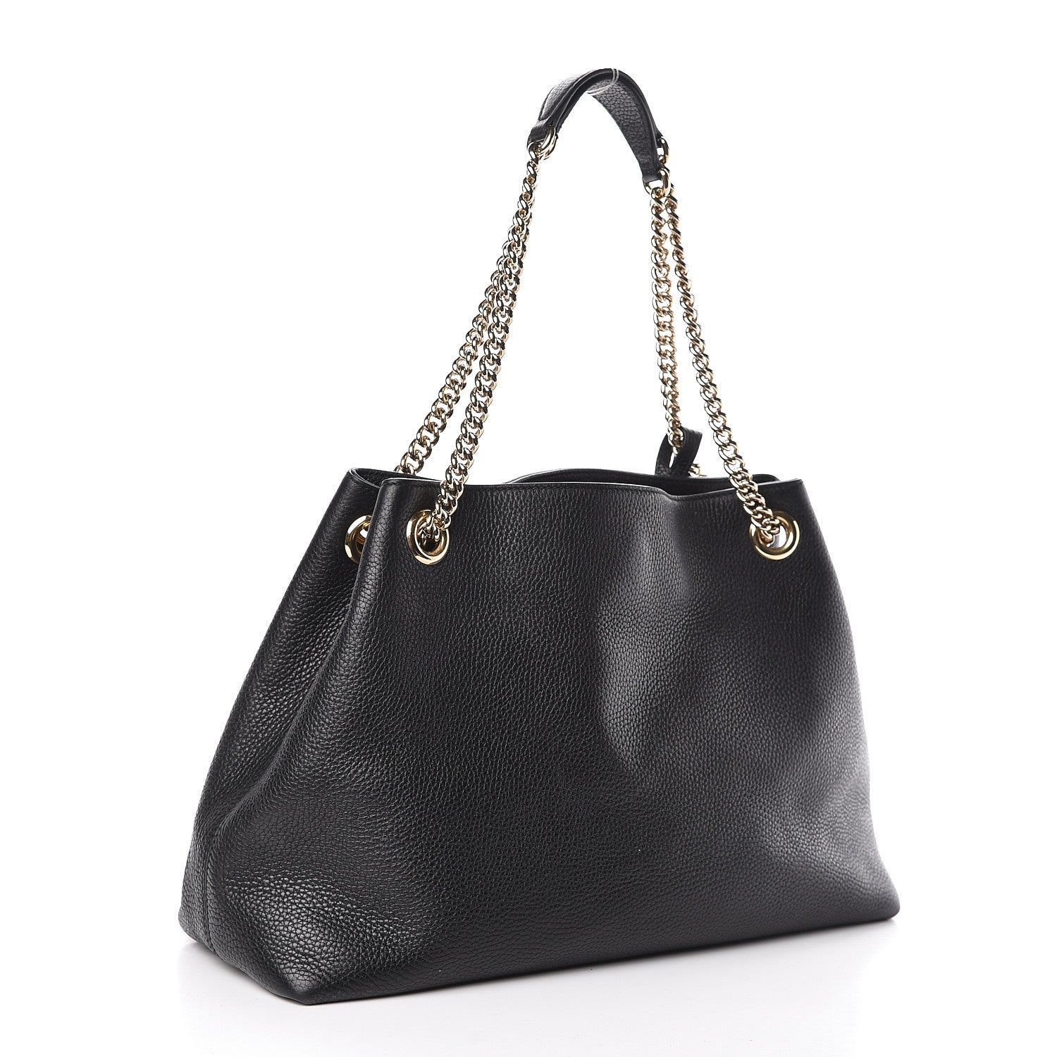 Gucci Pebbled Calfskin Medium Soho Chain Shoulder Bag Black 3 of 14