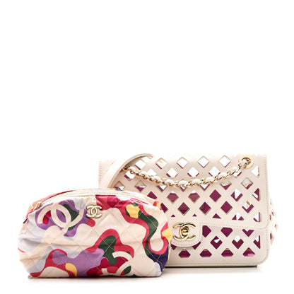 Chanel Lambskin Small Sea Through Flap White Multicolor 3 of 11