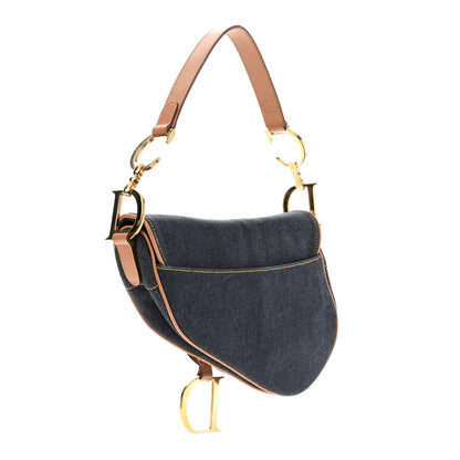 Christian Dior Denim Calfskin Saddle Bag Blue 3 of 10