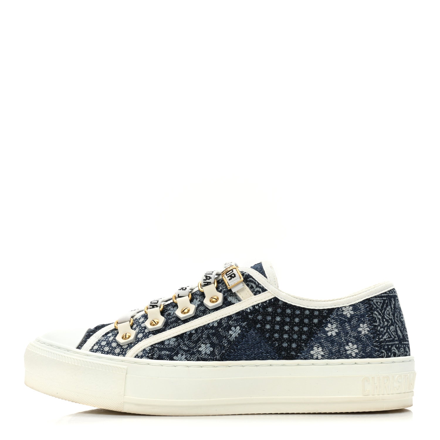 Christian Dior Denim Patchwork Walk'n Dior Low Top Sneakers 37 Blue 1 of 14