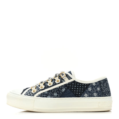 Christian Dior Denim Patchwork Walk'n Dior Low Top Sneakers 37 Blue 1 of 14