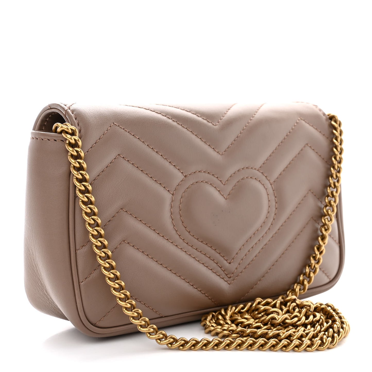 Calfskin Matelasse Super Mini GG Marmont Shoulder Bag Porcelain Rose