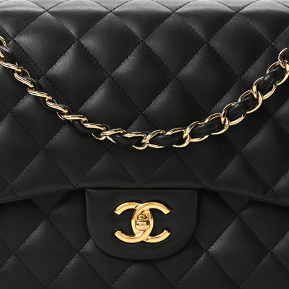 Chanel Lambskin Quilted Jumbo Double Flap Black 8 of 11