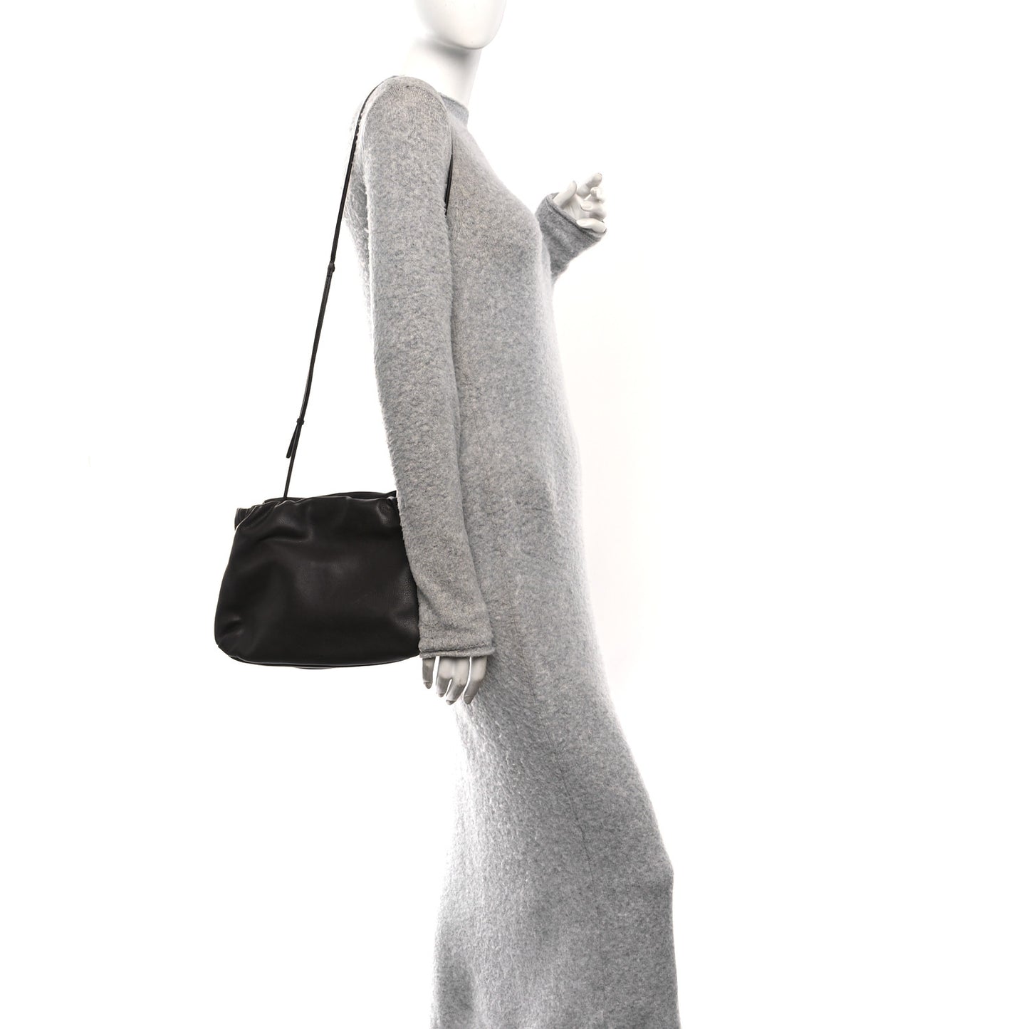 Grained Calfskin Bourse Clutch Dark Brown