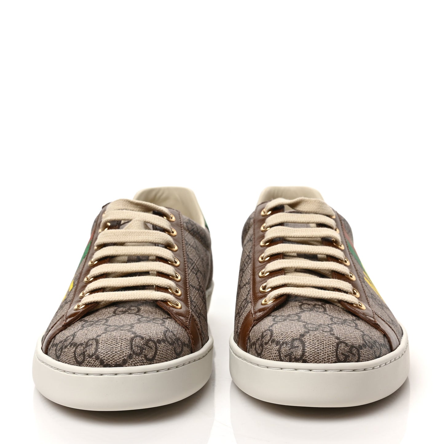 GG Supreme Monogram Fake/Not Mens Ace Sneakers 8.5 Beige New Shamarock Brown Sugar