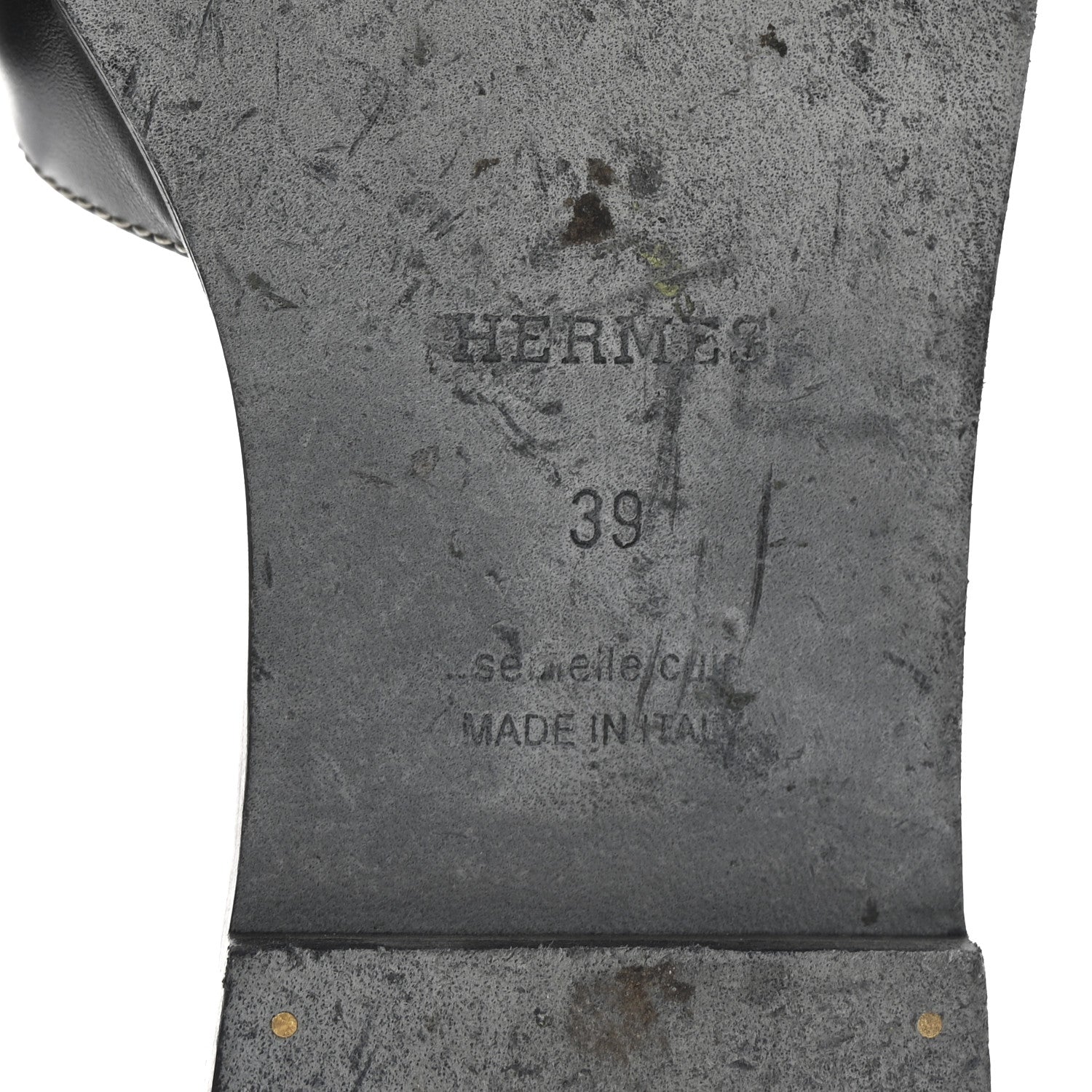 Hermes Box Calfskin Oran Sandals 39 Black 7 of 10