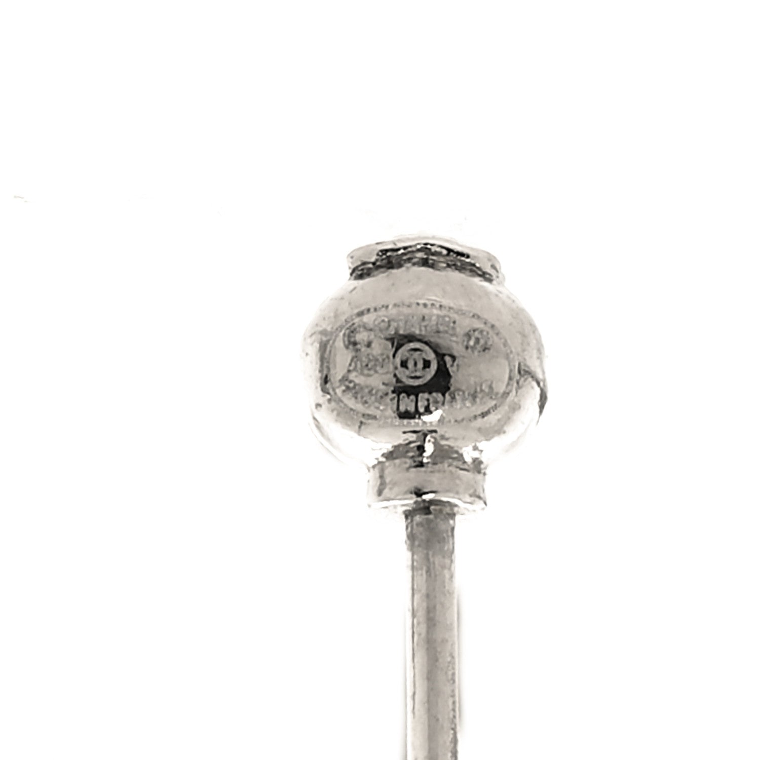 Chanel Baguette Crystal CC Drop Earrings Silver 4 of 4