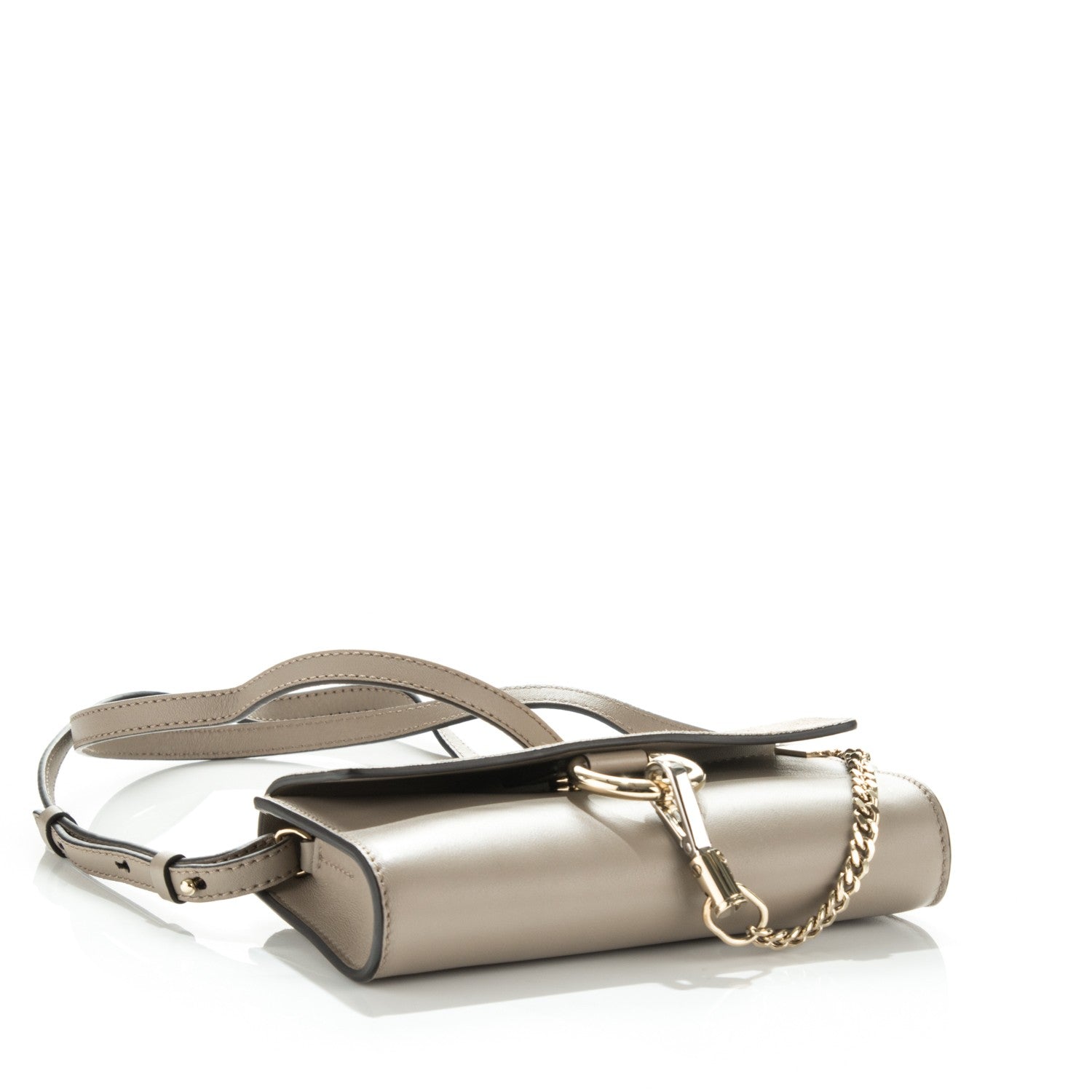 Chloe Suede Calfskin Mini Faye Shoulder Bag Motty Grey 4 of 9