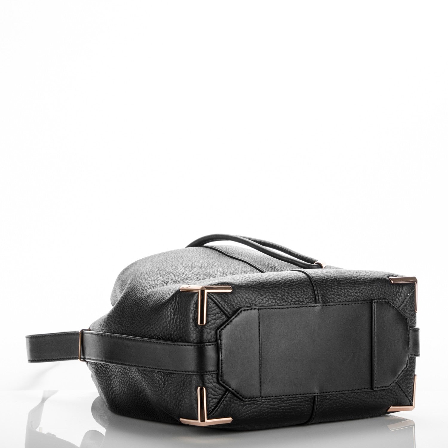 Alexander Wang Pebbled Calfskin Prisma Drawstring Hobo Black Rose Gold Hardware 4 of 9