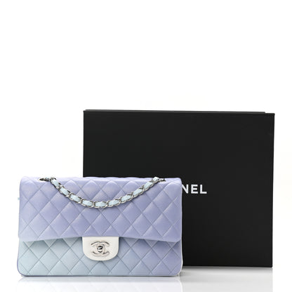 Chanel Perforated Lambskin Quilted Medium Double Flap Light Blue Light Purple White 9 of 9