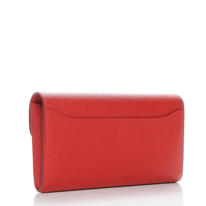 Hermes Epsom Constance Long Wallet Rouge Casaque 4 of 18