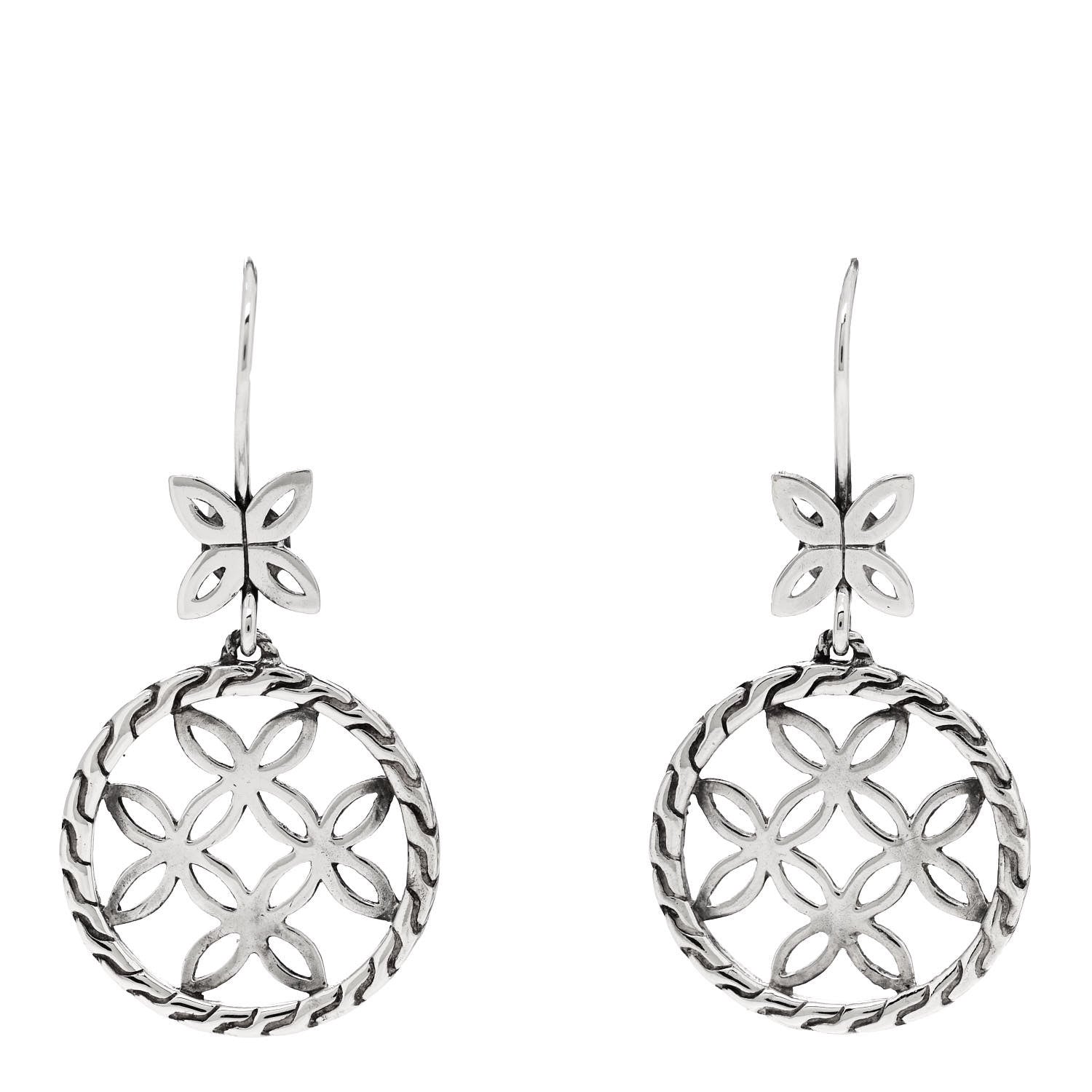 John Hardy Sterling Silver Batu Kawung Earrings 1 of 5