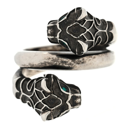 Gucci Tiger Heads Double Wrap Ring 59 8.75 Silver 1 of 4