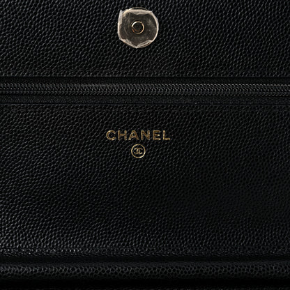 Chanel Caviar Quilted Wallet With Charms On Chain WOC Black 6 of 14