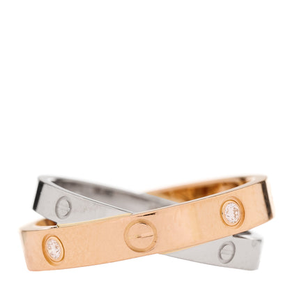 Cartier 18K Pink White Gold 6 Diamond LOVE Ring 51 5.75 4 of 6