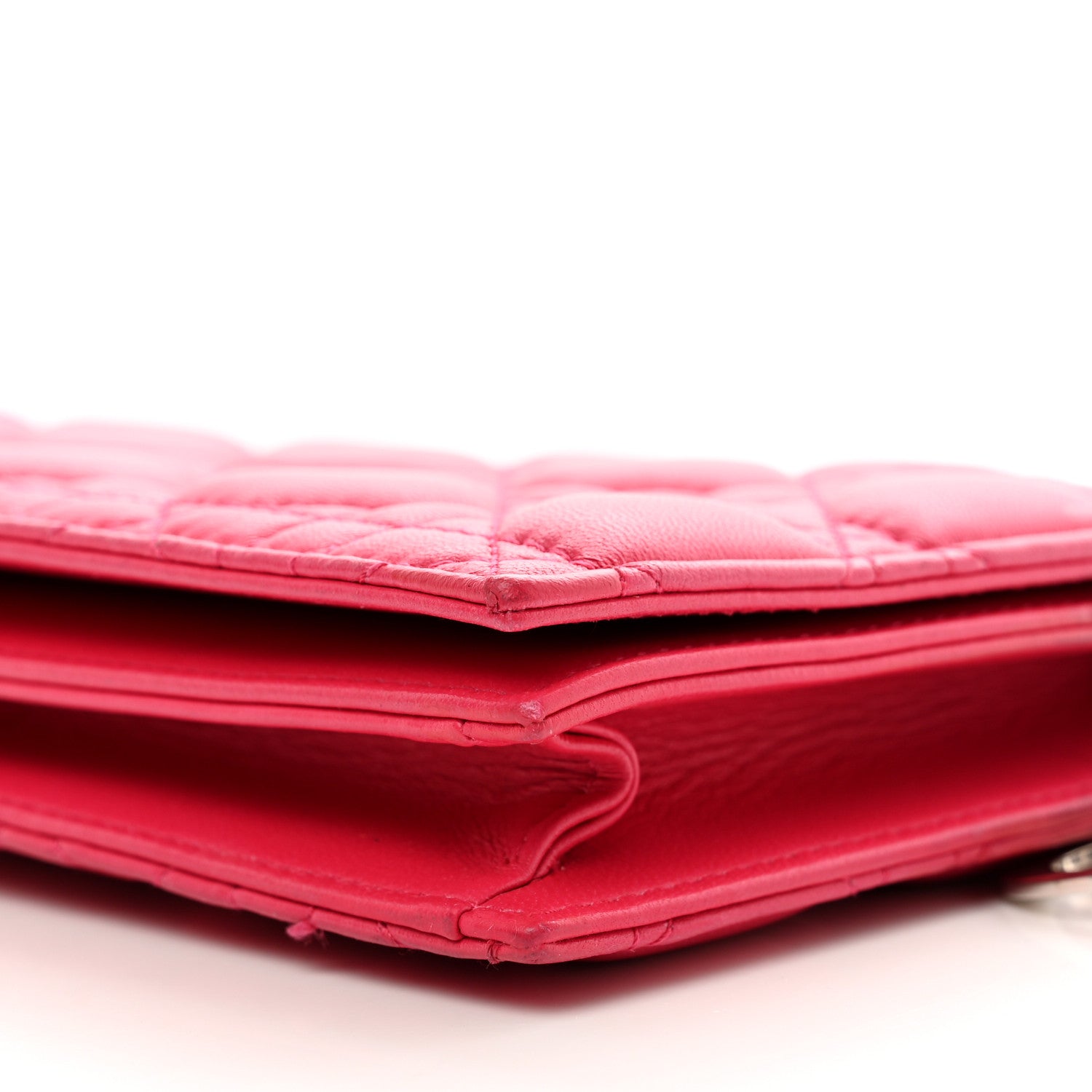 Christian Dior Lambskin Cannage Lady Dior Convertible Clutch Fuchsia 9 of 11
