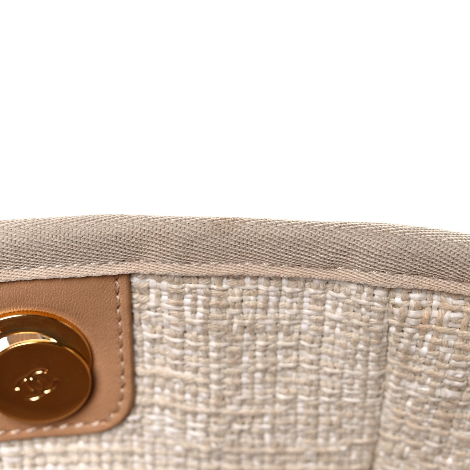 Chanel Canvas Small Deauville Tote Light Beige 12 of 14