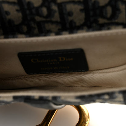 Christian Dior Oblique Mini Saddle Bag Blue 5 of 9